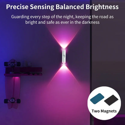 GlowTwin LED Night Light with Motion Sensor – Rechargeable RGB Magnetic Wall Lamp for Hallway, Cabinet & Stairs