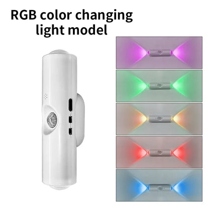 GlowTwin LED Night Light with Motion Sensor – Rechargeable RGB Magnetic Wall Lamp for Hallway, Cabinet & Stairs