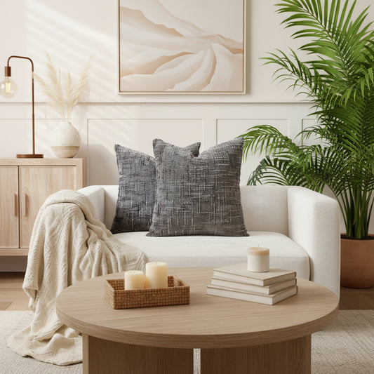 Chenille Cushion Cover – Bamboo Texture Minimalist Decor