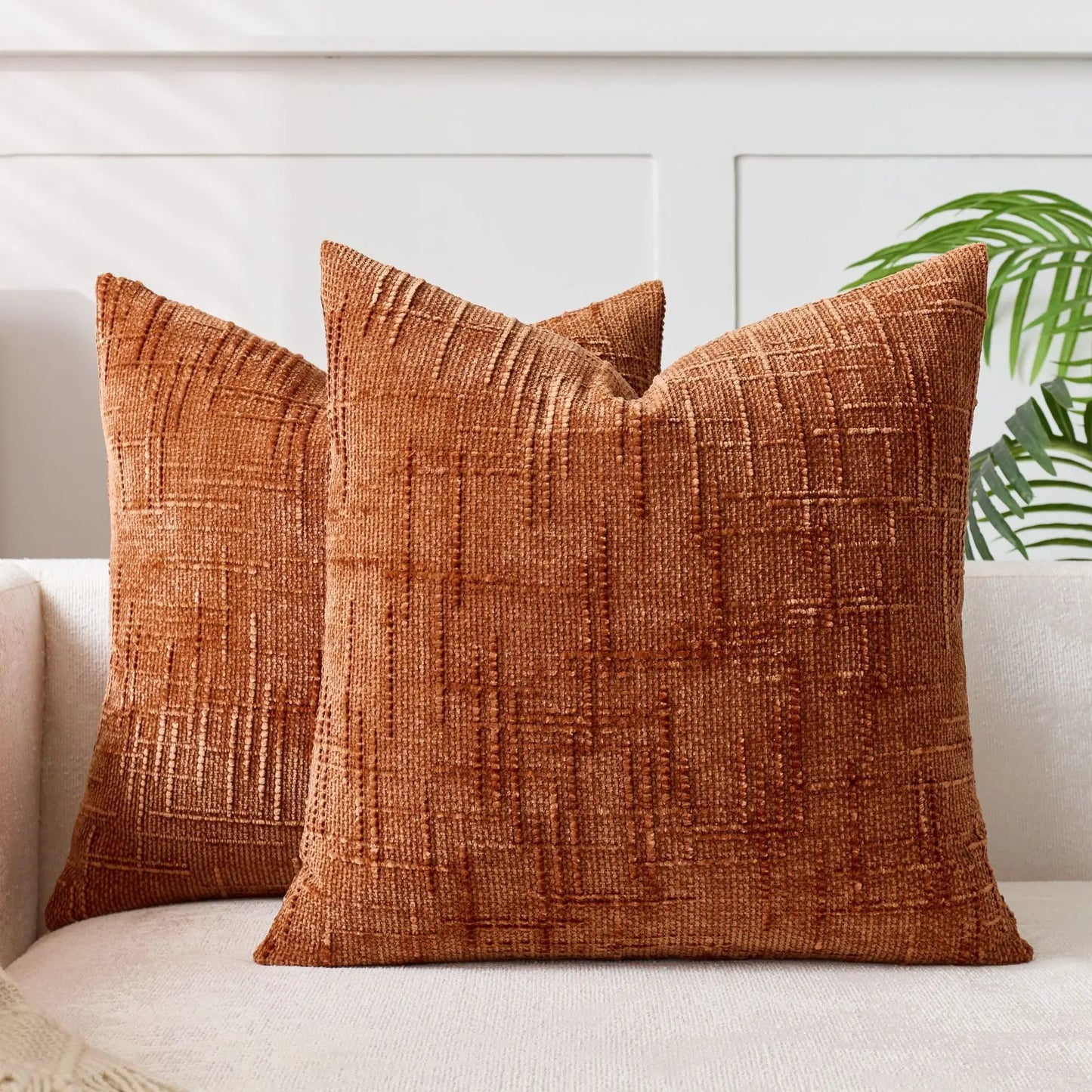 Chenille Cushion Cover – Bamboo Texture Minimalist Decor