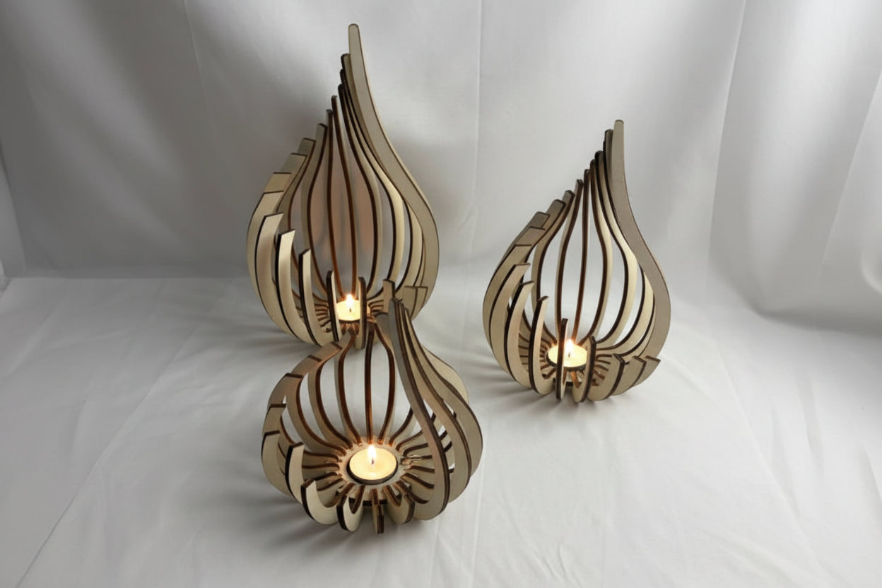 Handcrafted Wooden Candle Holder – Minimalist Home Décor