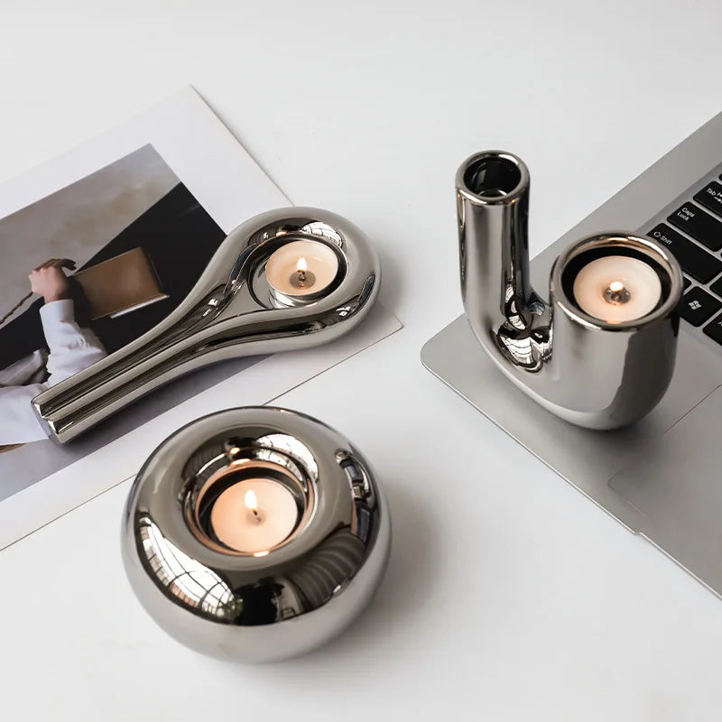 Ceramic Candle Holder – Nordic Minimalist Home Decor