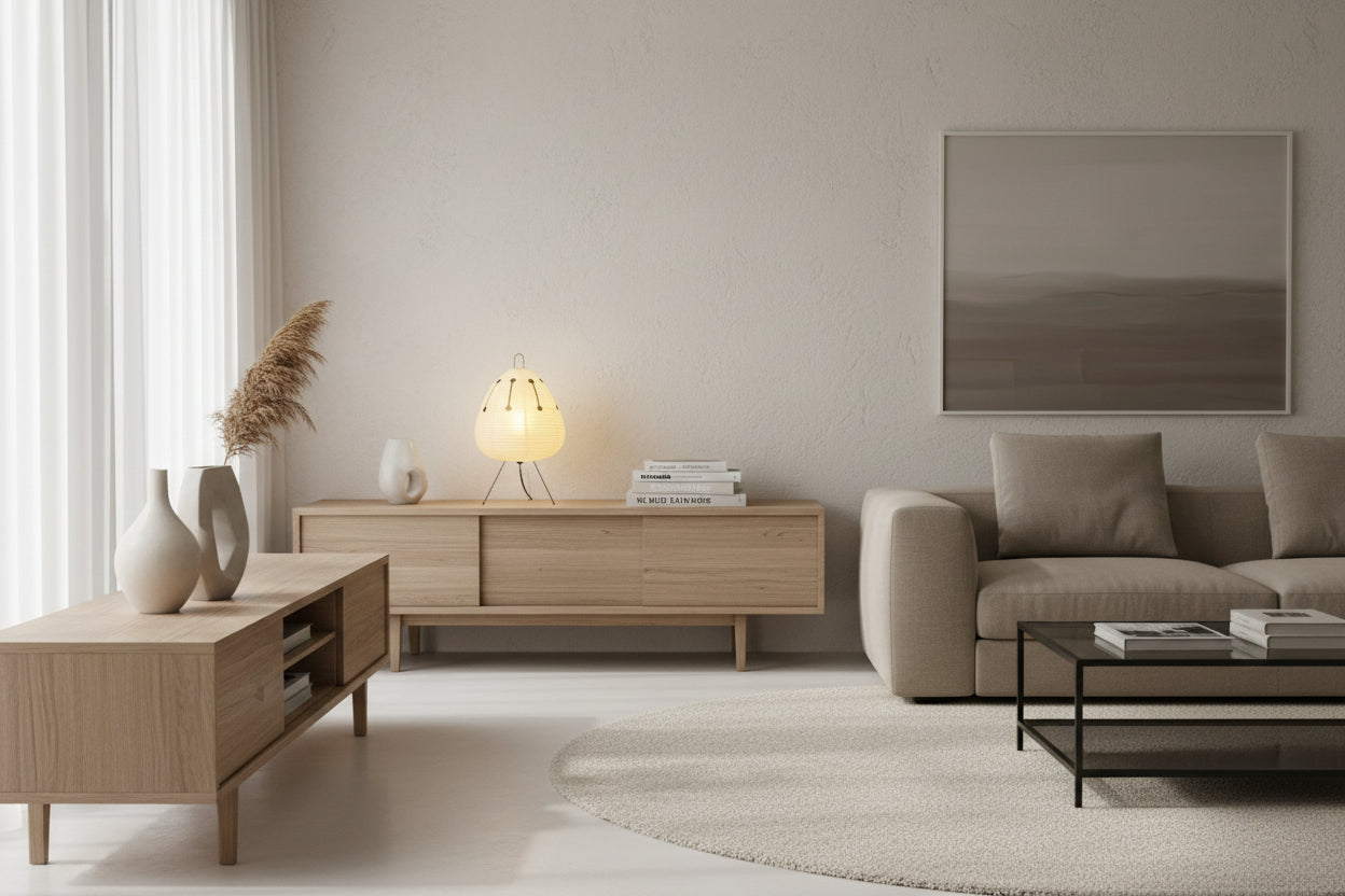 Modern Paper Table Lamp – Minimalist Ambient Light