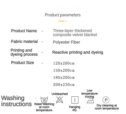 Coral Fleece Thick Blanket – Autumn/Winter