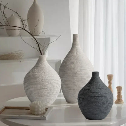 Ceramic Vase – Nordic Minimalist White Decor for Light Luxury Modern Interiors