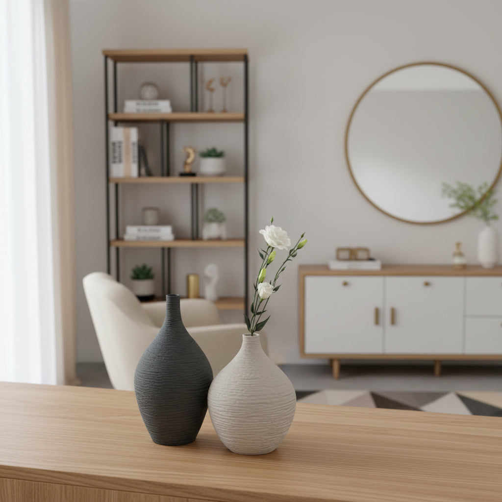 Ceramic Vase – Nordic Minimalist White Decor for Light Luxury Modern Interiors