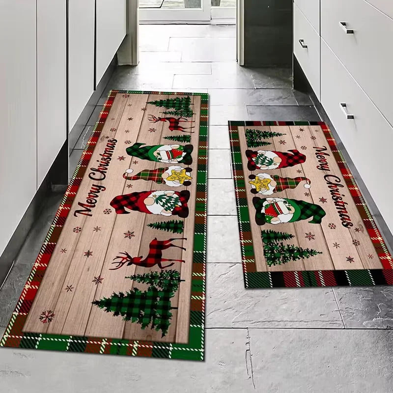 Festive Christmas Tree Pattern Rug