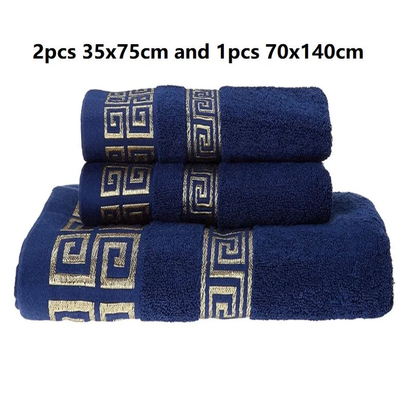 Luxury 3-Piece Cotton Bath Towel Set – 1 Bath Towel & 2 Hand Towels, Soft Quick-Dry Hotel Quality