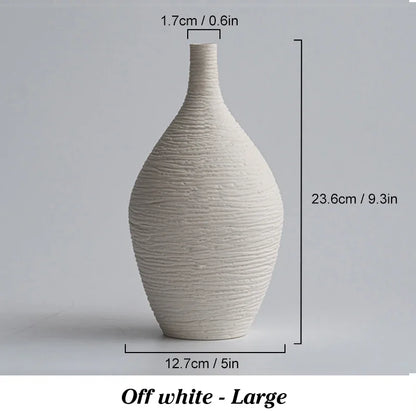 Ceramic Vase – Nordic Minimalist White Decor for Light Luxury Modern Interiors