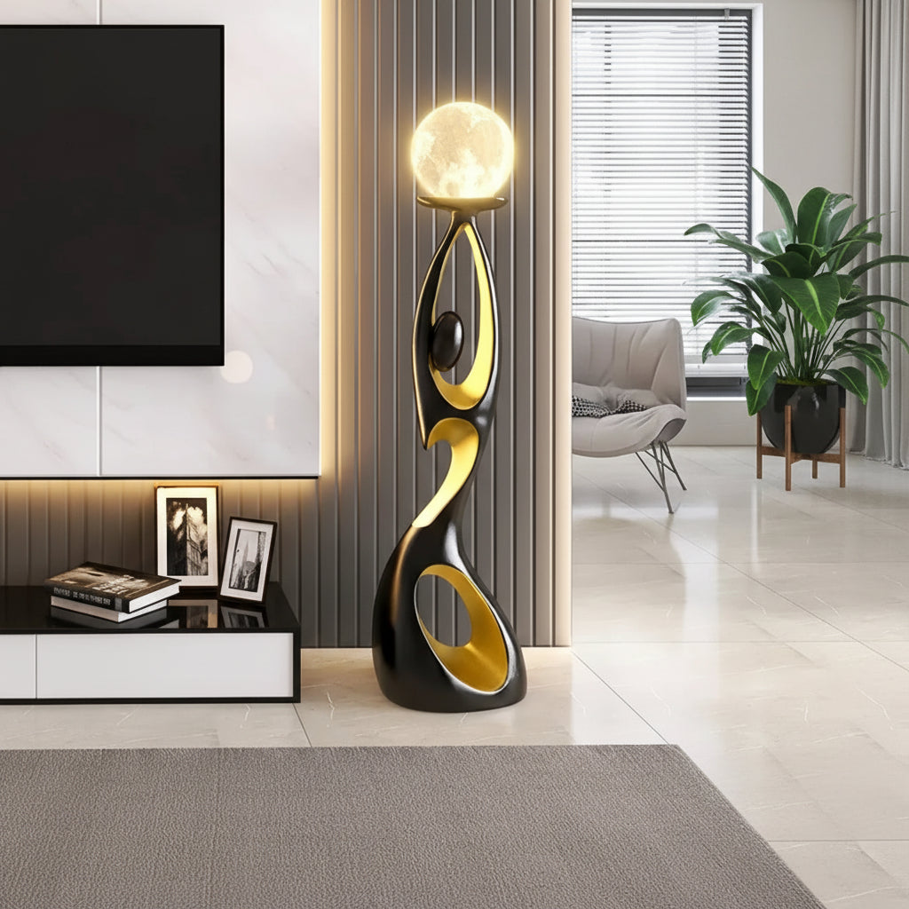 Abstract Dancing Figures Sculpture – Nordic Modern Decor