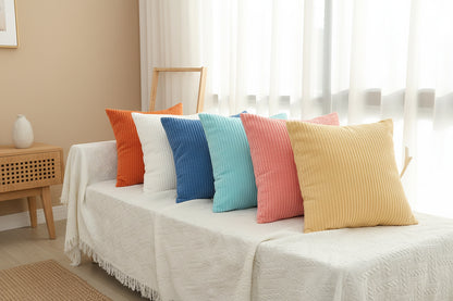 Corduroy Plush Cushion Cover – Luxury Decorative Pillow