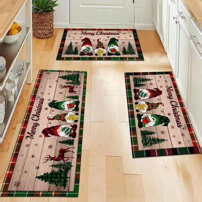 Festive Christmas Tree Pattern Rug