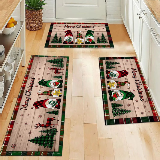 Festive Christmas Tree Pattern Rug