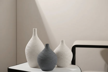 Ceramic Vase – Nordic Minimalist White Decor for Light Luxury Modern Interiors