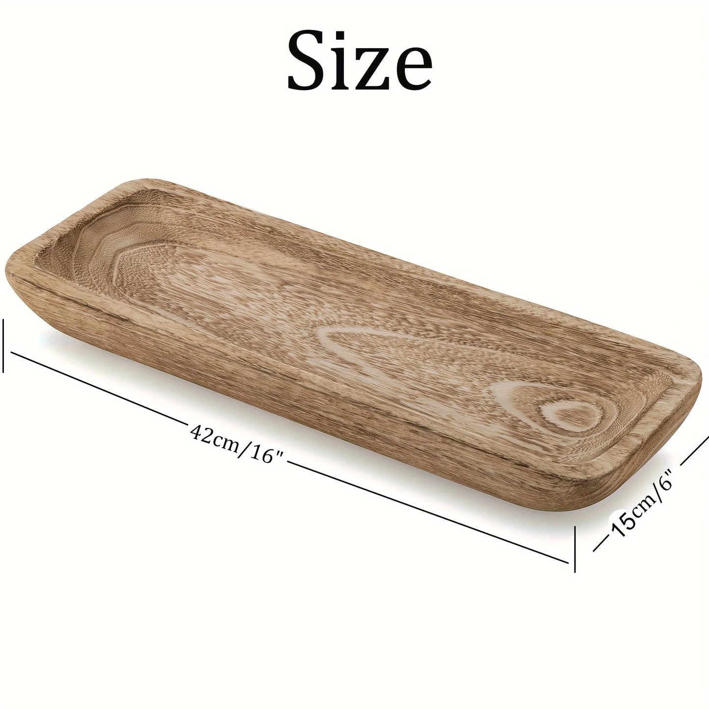 Wooden Decorative Bowl Tray – Elegant Narrow Centerpiece