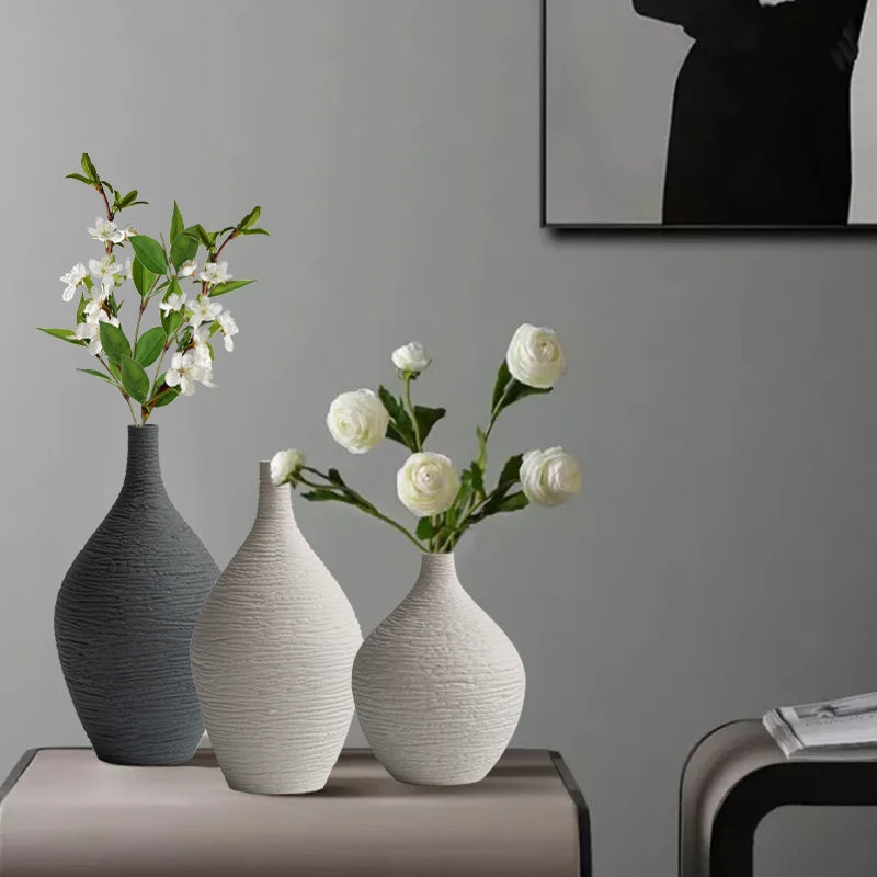 Ceramic Vase – Nordic Minimalist White Decor for Light Luxury Modern Interiors