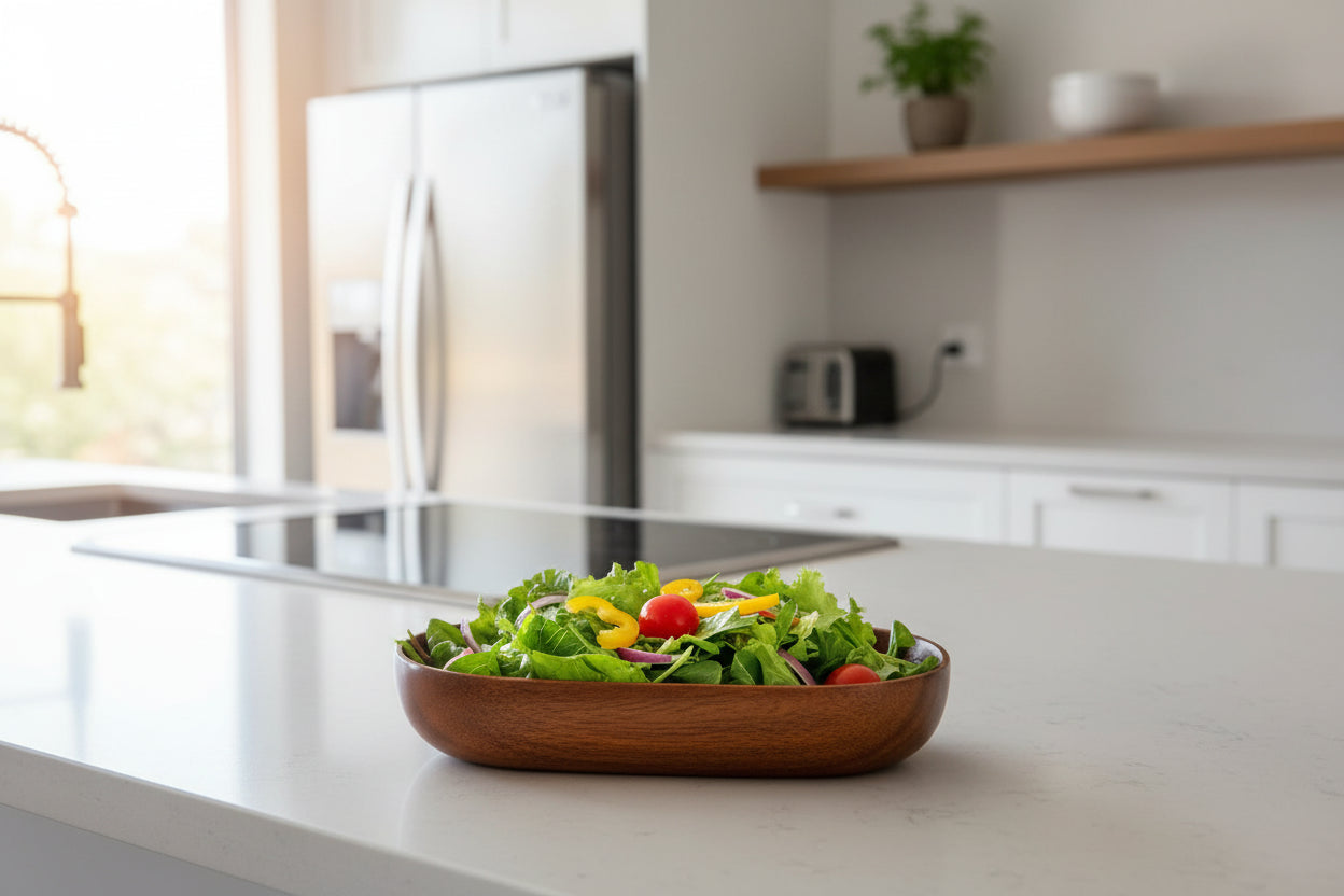 Handcrafted Wooden Serving Bowl – Elegant Home Decor