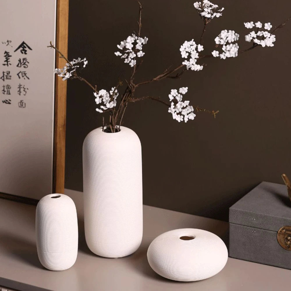 Minimalist White Ceramic Vase