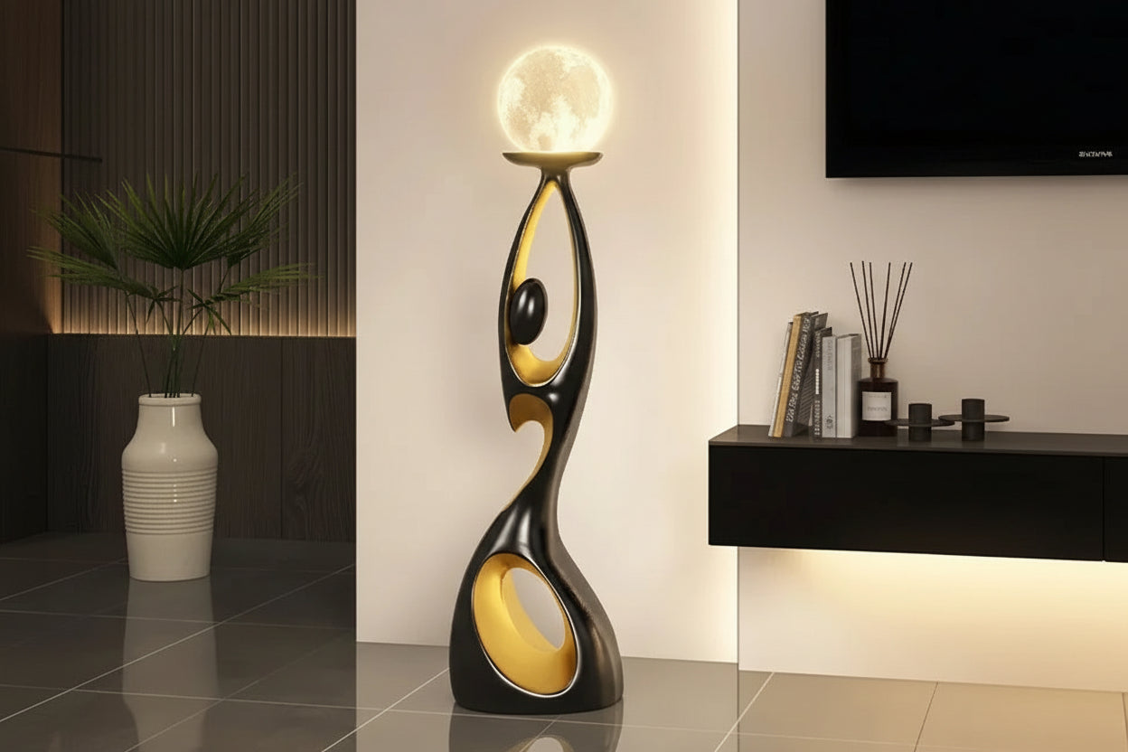 Abstract Dancing Figures Sculpture – Nordic Modern Decor