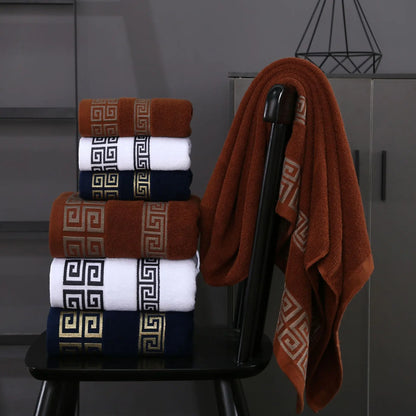 Luxury 3-Piece Cotton Bath Towel Set – 1 Bath Towel & 2 Hand Towels, Soft Quick-Dry Hotel Quality