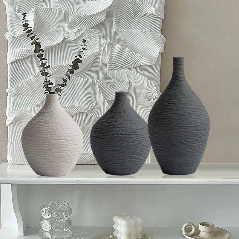 Ceramic Vase – Nordic Minimalist White Decor for Light Luxury Modern Interiors