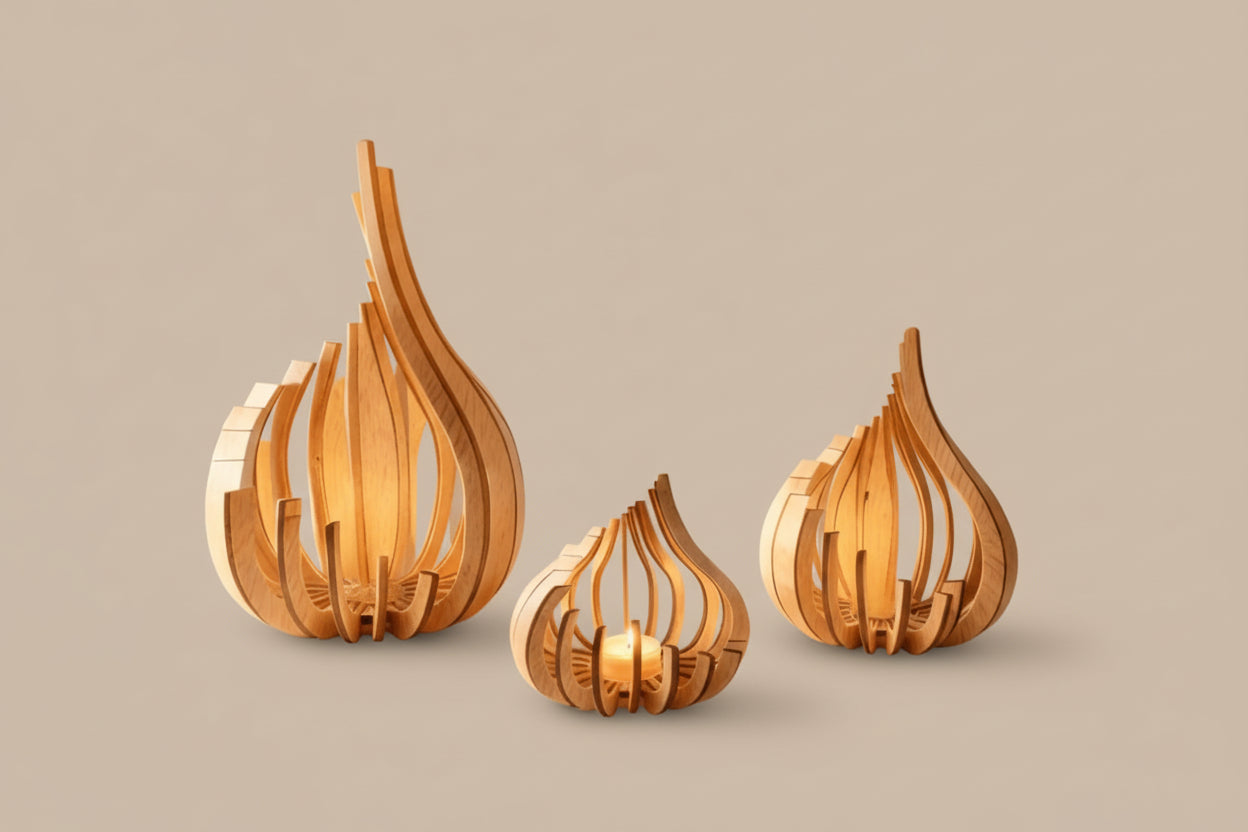 Handcrafted Wooden Candle Holder – Minimalist Home Décor