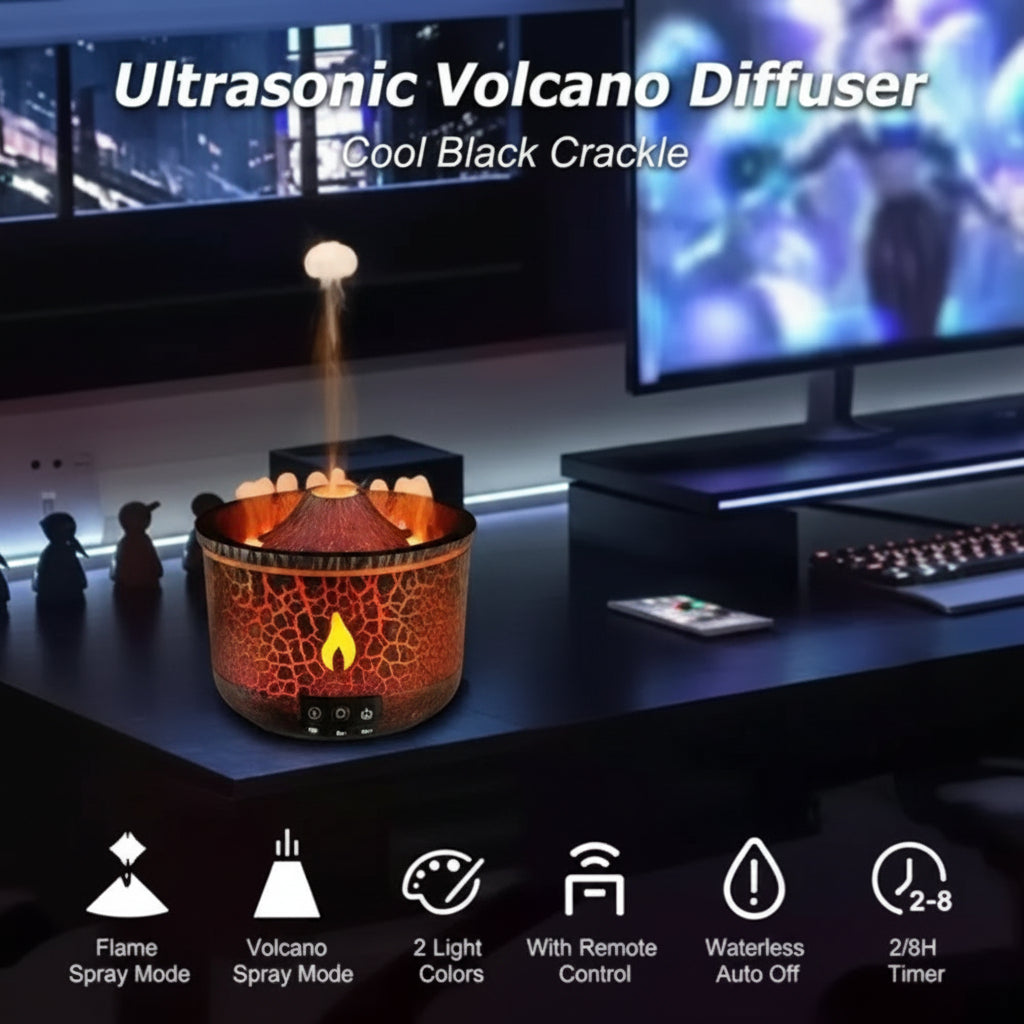 VolcanoGlow – Volcano Aroma with Relaxing LED Light